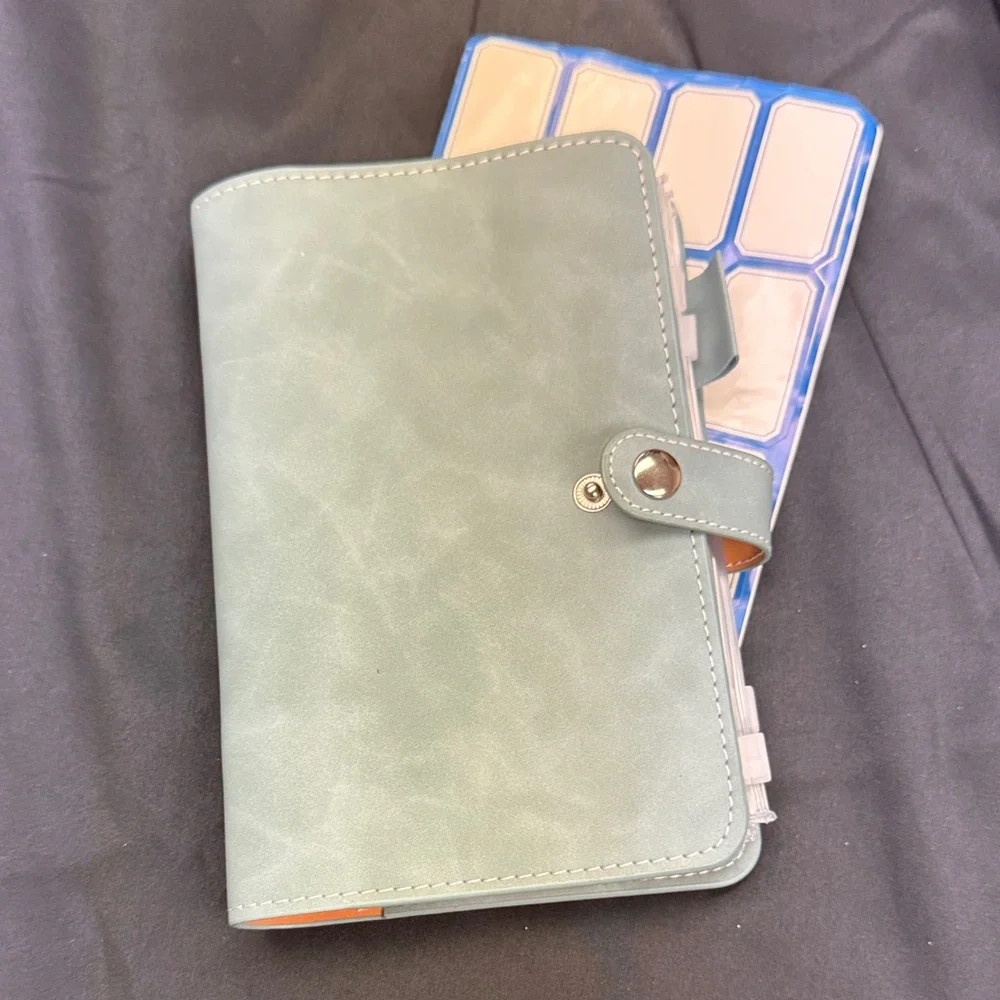 Cyan Budget Binder, Money Saving Binder with Zipper Envelopes, Cash Envelopes